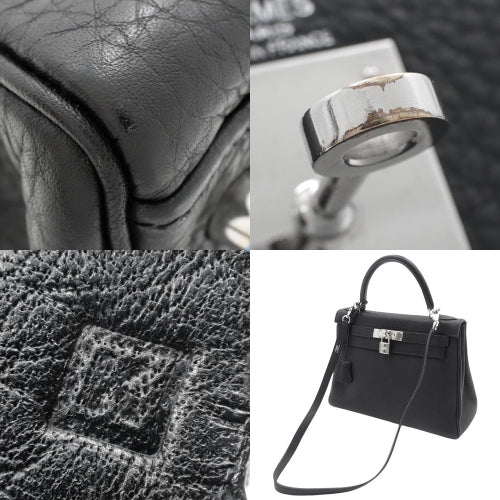 Kelly 28 (inner-stitched) Toray Clemence, palladium hardware, black, silver hardware, ▢K stamp