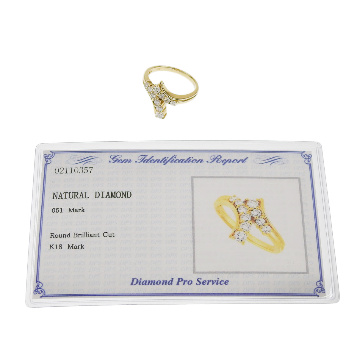 ダイヤモンド リング D0.51 K18 イエローゴールド YG 10PD