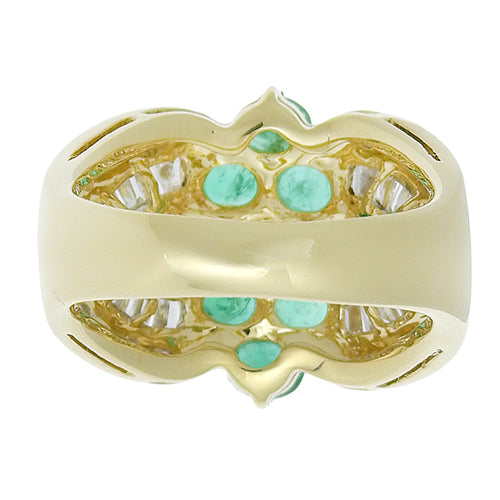 祖母绿和钻石戒指 E0.46/D0.48 K18 黄金 YG