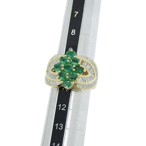 祖母绿和钻石戒指 E0.46/D0.48 K18 黄金 YG