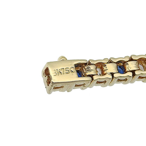 サファイア ダイヤモンド テニス ブレスレット K18 イエローゴールド YG