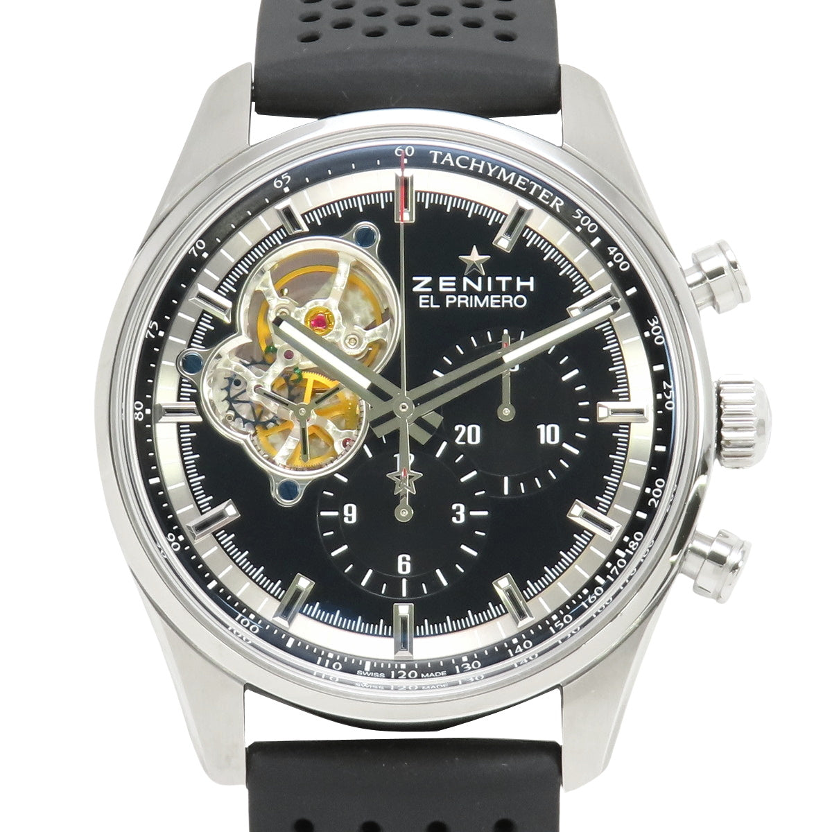 [Warranty Included] 03.2040.4061/21.C496 El Primero Chronomaster 1969 Stainless Steel/Leather Automatic Black