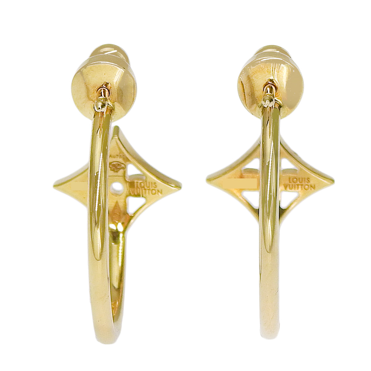 LV Creole Monogram Diamond Earrings, K18 Yellow Gold (YG)
