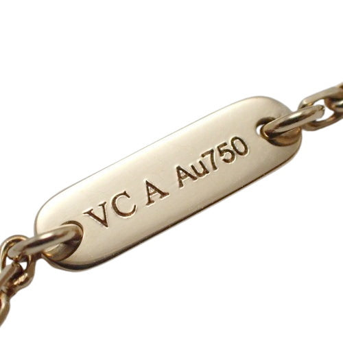 Vintage Alhambra 项链，孔雀石/钻石，18K 黄金，YG 四叶草，2013 节日限量版，1PD