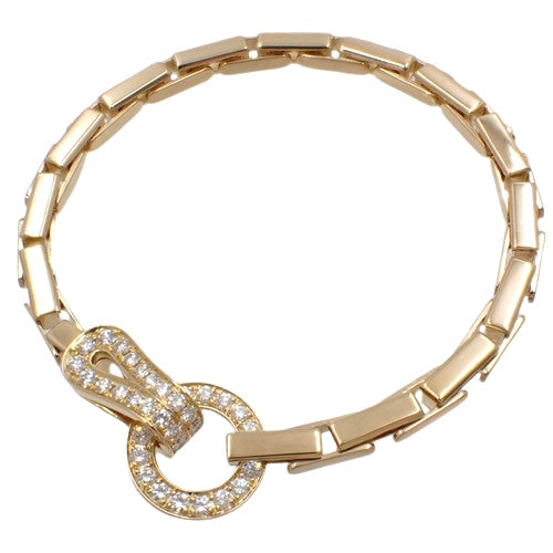 Agraffe Bracelet with Diamonds and 18K Yellow Gold Pavé