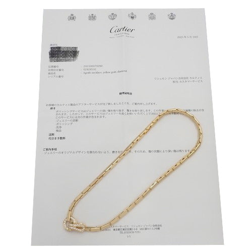 Agraf necklace, diamond, yellow gold (K18YG), accessory, jewelry, pave.