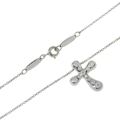 Dots Cross Necklace Diamond Pt950 Platinum 11PD
