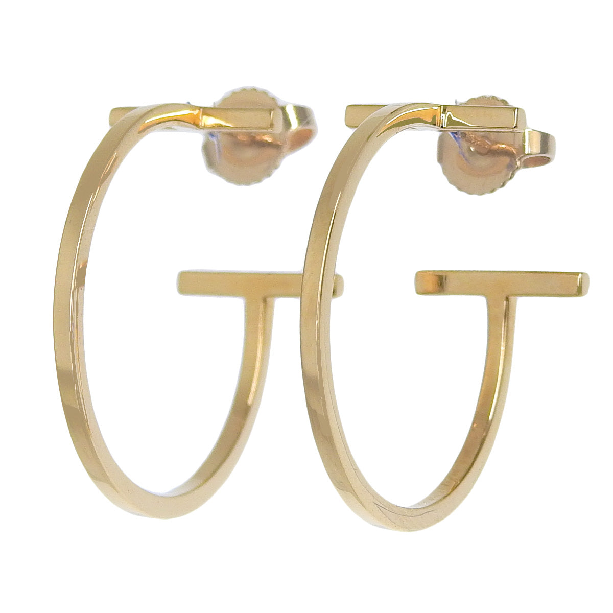 18K 玫瑰金和 PG 材质中号金属圈耳环