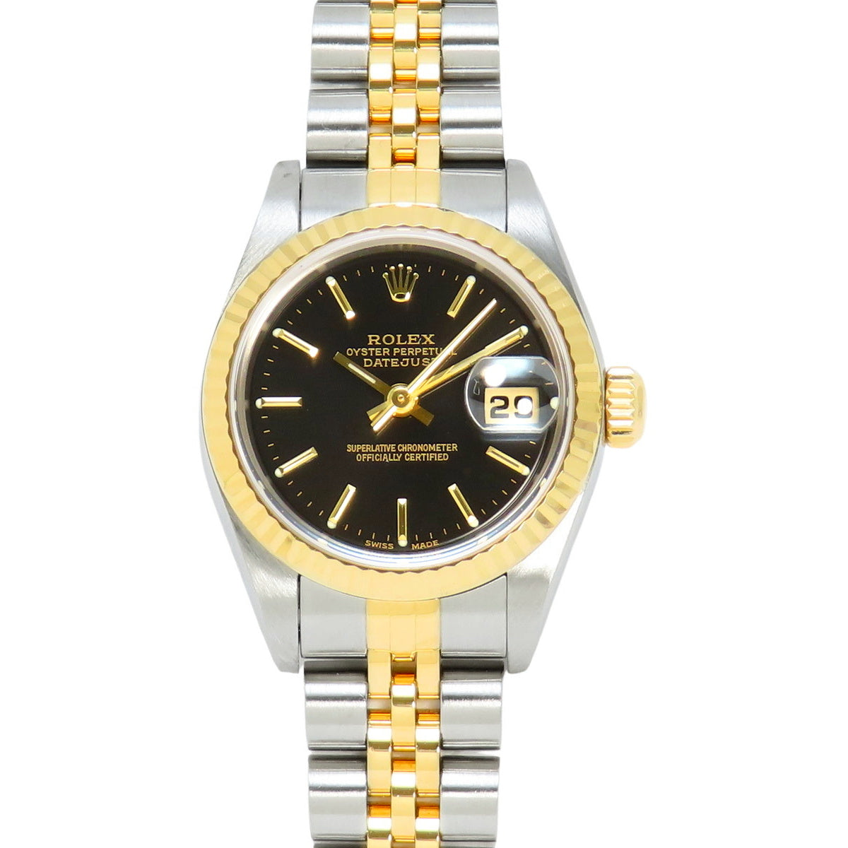 79173 Datejust YG/SS Y serial number, Automatic winding, Black dial.