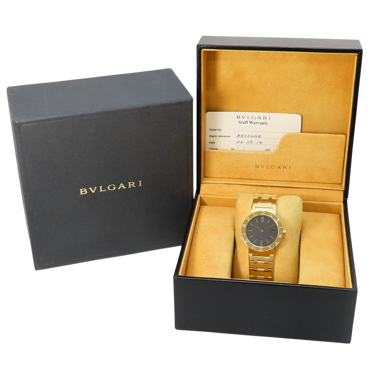 [Warranty included] BB33GGD Bvlgari Bvlgari YG Quartz Black