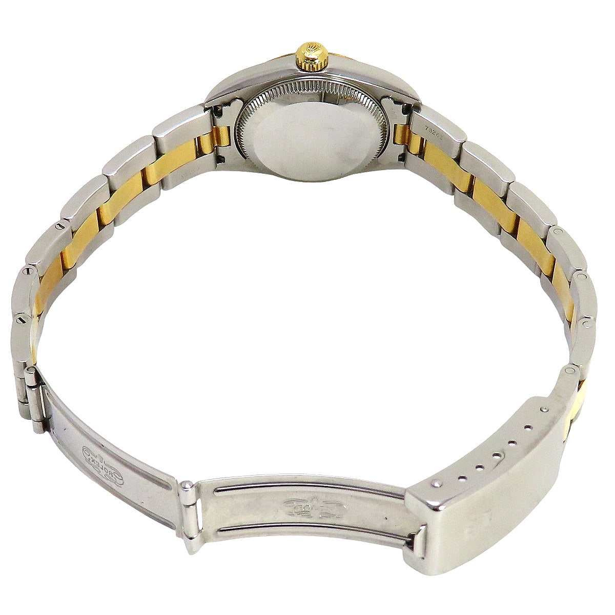 76183 蚝式恒动型腕表，黄金/精钢材质，A字头，自动上链，灰色表盘