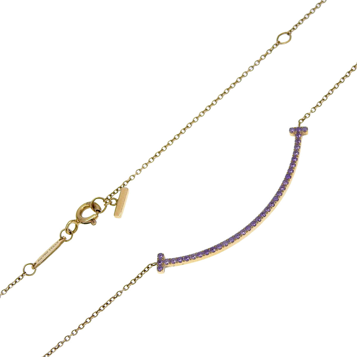 Small Smile Pendant with Pink Sapphire and 18K Pink Gold