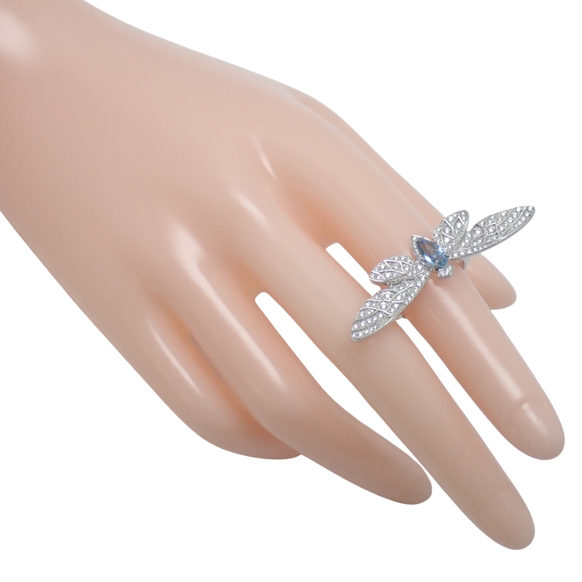 THE CICADA シカダ リング アクアマリン/ダイヤモンド ホワイトゴールド K18WG 8.1g