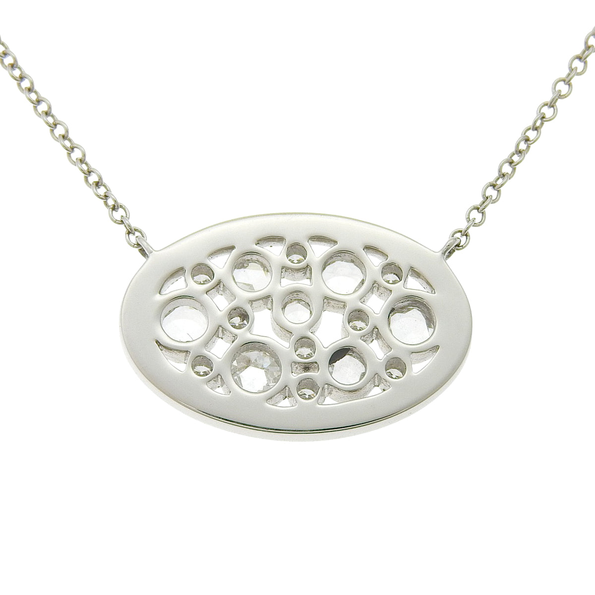 Cobblestone necklace with diamonds in platinum Pt950