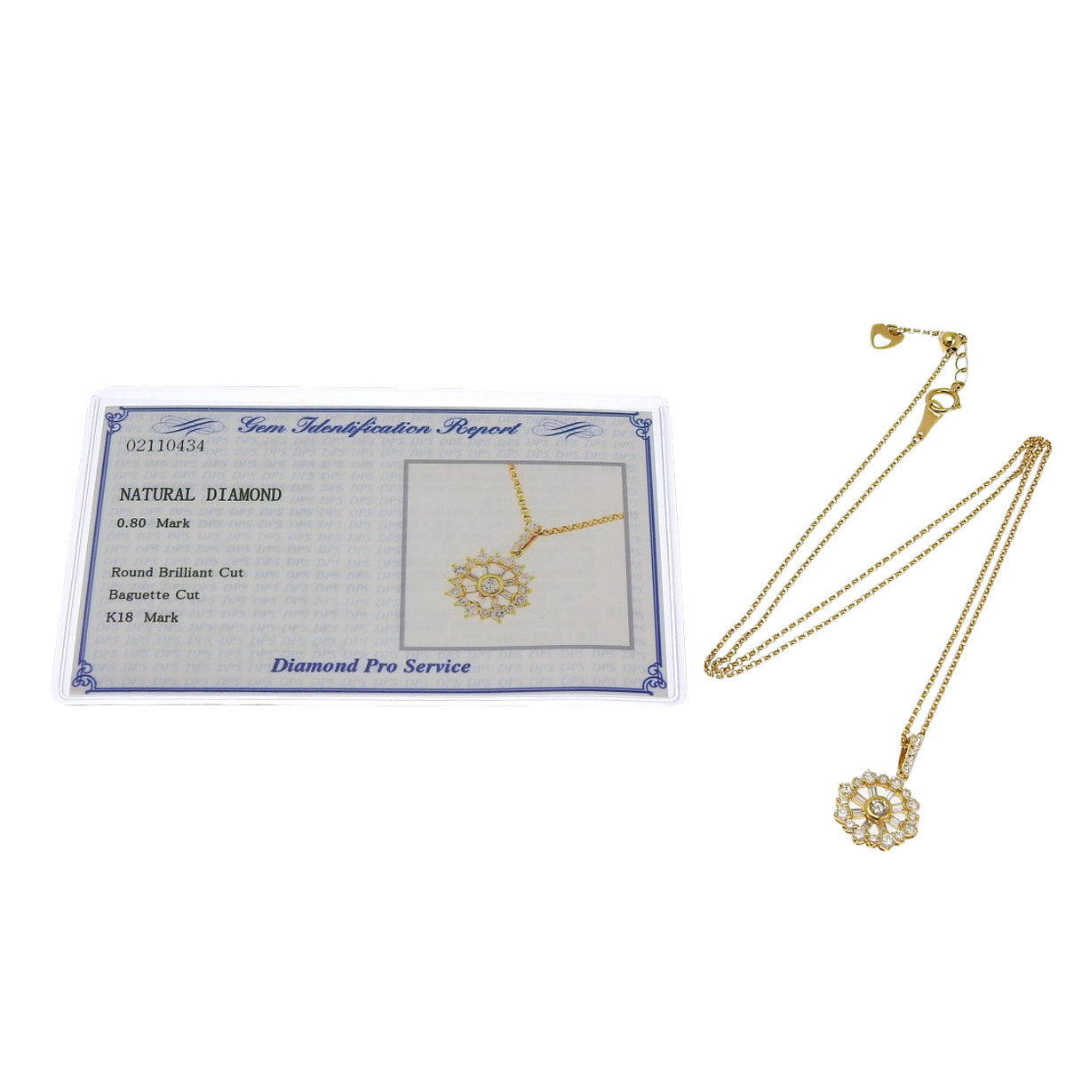 ダイヤモンド ネックレス D0.80 K18 イエローゴールド YG