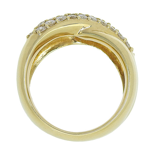 密镶钻石十字架戒指 D1.06 K18 黄金 YG