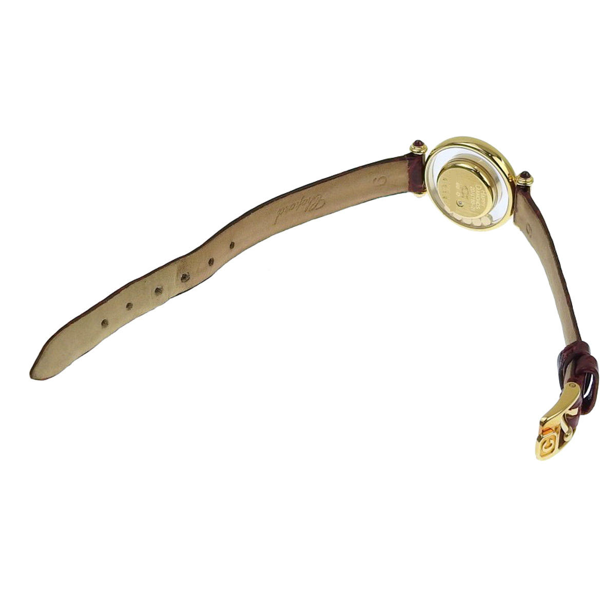 Happy Diamond 20/4780-21 YG/皮革白移动钻石石英女表