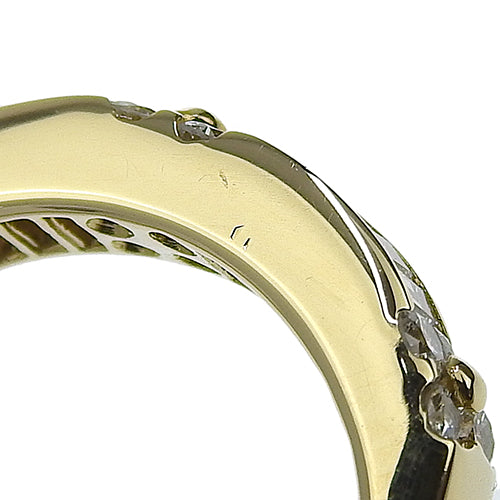 Flower Motif Diamond Ring D0.68 K18 Yellow Gold YG