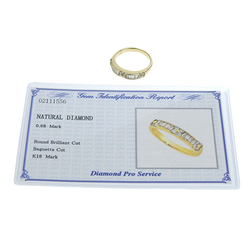 Flower Motif Diamond Ring D0.68 K18 Yellow Gold YG