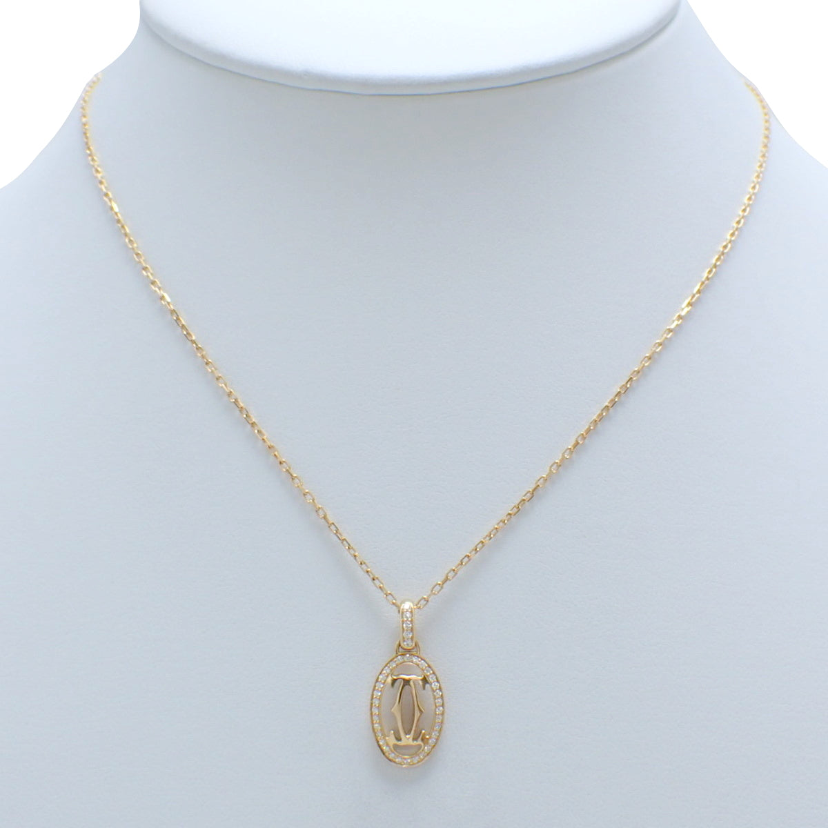 ロゴ ドゥーブル C ダイヤモンド ネックレス ダイヤモンド K18 ピンクゴールド PG ペンダント ジュエリー