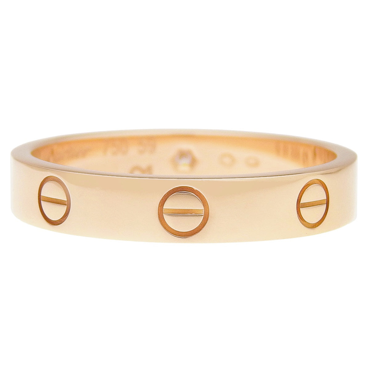 LOVE戒指，小号，1颗钻石，粉金，18K金