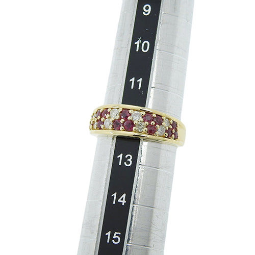 红宝石和钻石戒指 R0.67/D0.27 K18 黄金 YG