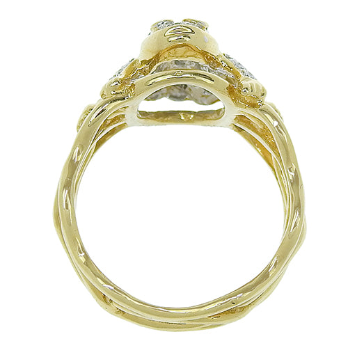 钻石青蛙戒指 D0.43 K18 黄金 YG 青蛙