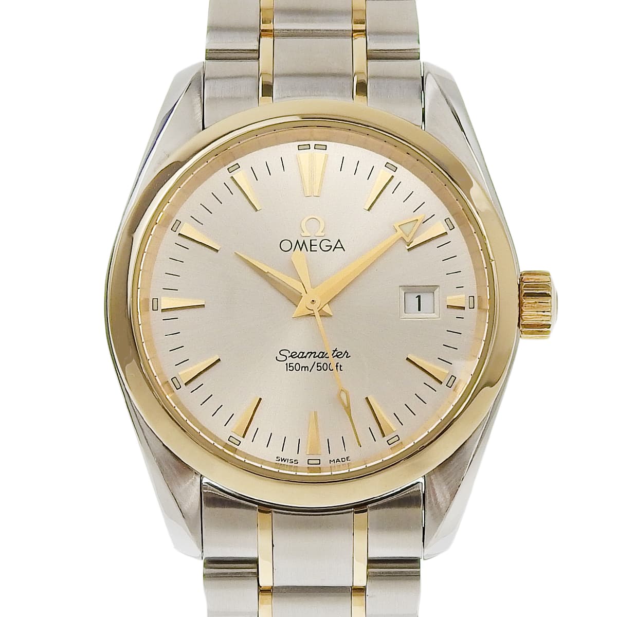 Seamaster Aqua Terra 2318.30.00 YG/SS Silver Quartz Men's