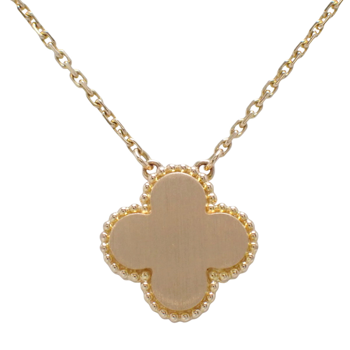 Vintage Alhambra Pendant in Pink Sable and Diamond, 18K Pink Gold, PG, 2015 Christmas Limited Edition