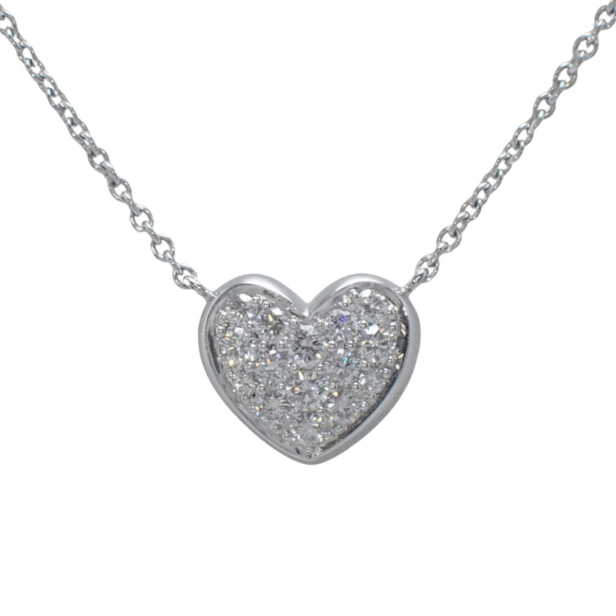 Heart Shape Pendant with Diamond D0.63 K18 White Gold WG Accessories Jewelry