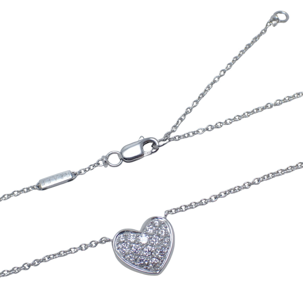 心形吊坠，钻石 D0.63 K18 白金 白金 WG 配饰 珠宝