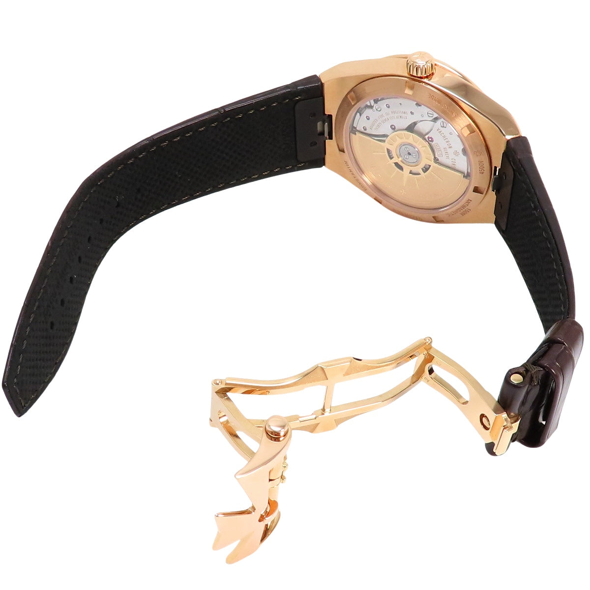 Overseas 4500V/000R-B127 PG/皮革 银色 自动上链