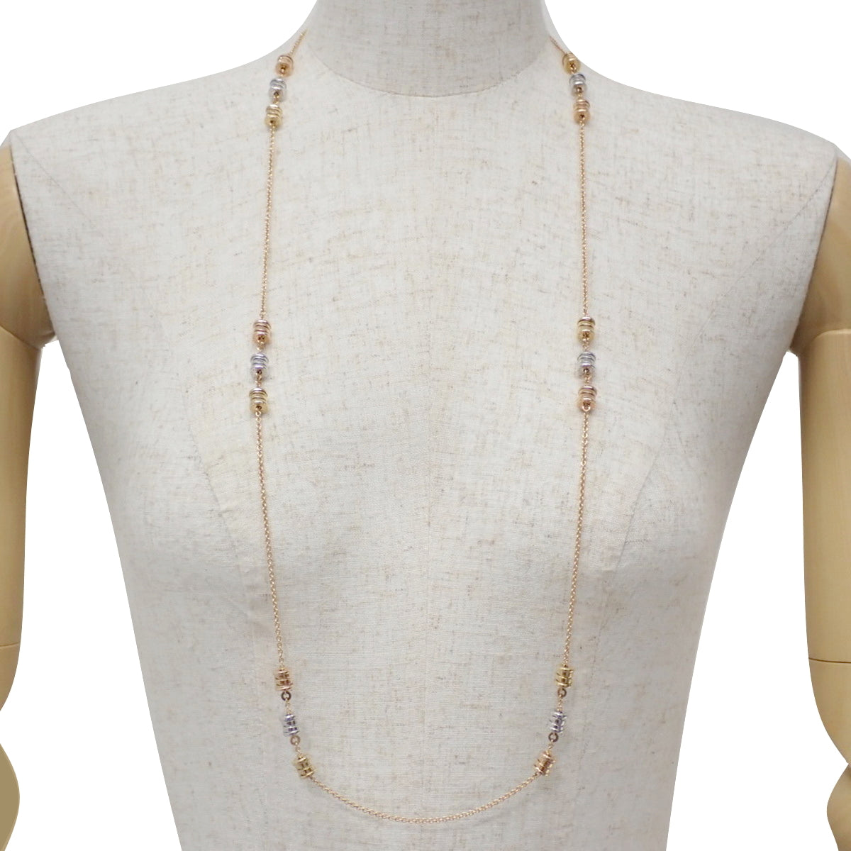 B-zero1 Element Sautoir Necklace in 18K Yellow Gold (YG), 18K Pink Gold (PG), and 18K White Gold (WG)