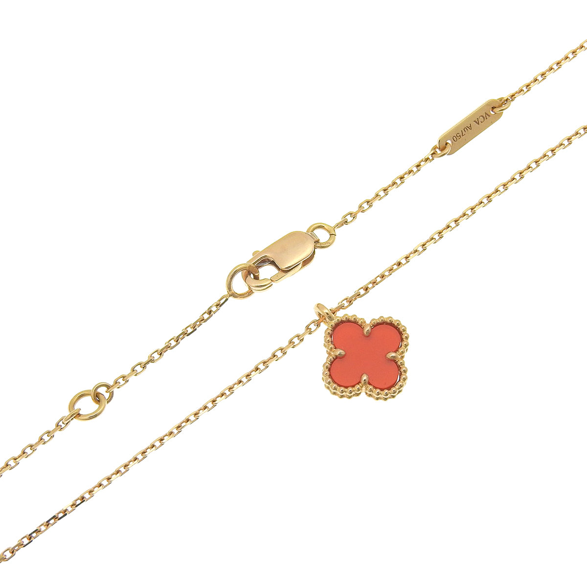 スイートアルハンブラ ペンダント カーネリアン ピンクゴールド K18PG