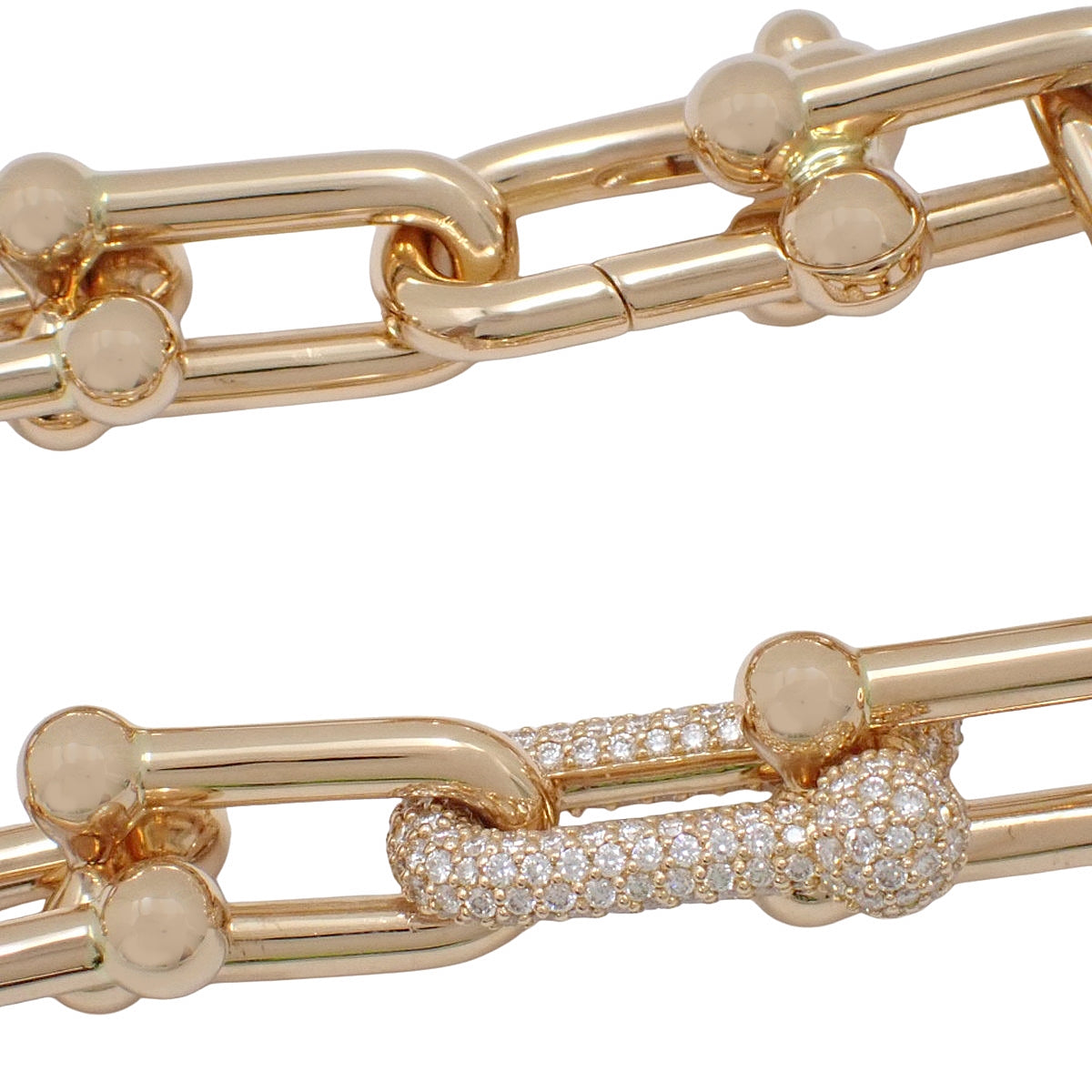 ラージ リンク ブレスレット ダイヤモンド D1.70 ピンクゴールド K18PG