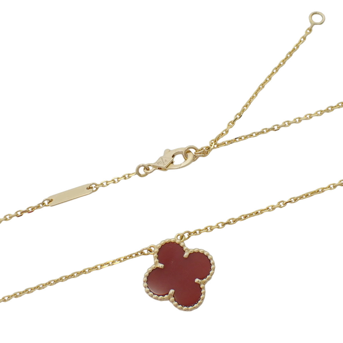 复古阿尔罕布拉吊坠，镶嵌红玉髓和 18K 黄金（YG）