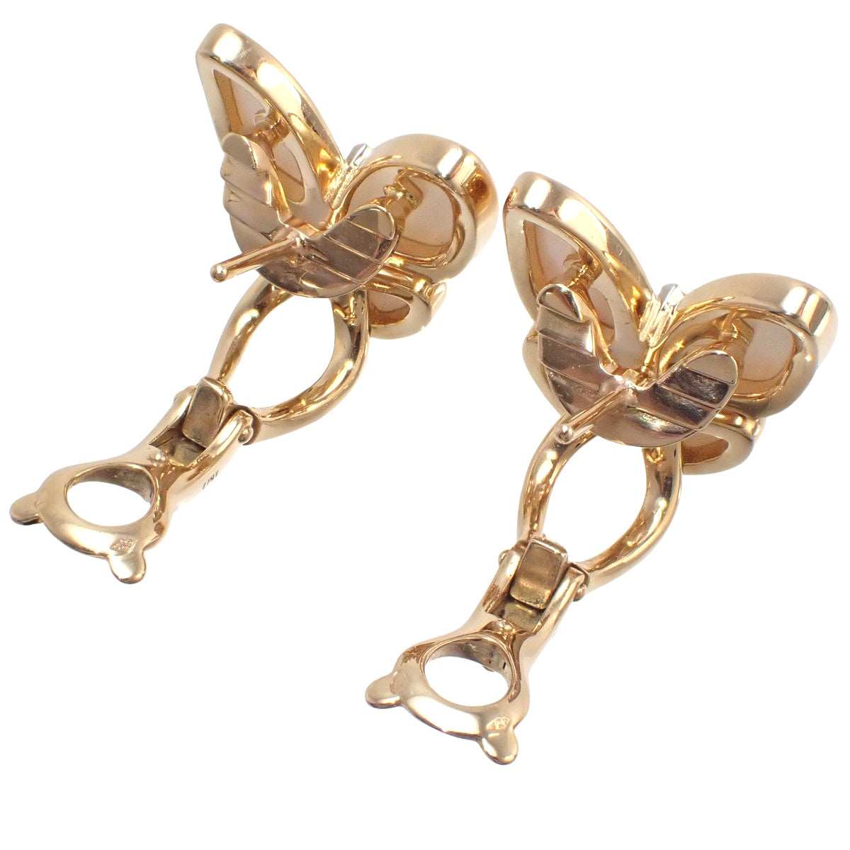 De Papillon Pearl Diamond Earrings, Mother-of-Pearl/Diamond, 18K Pink Gold (PG)