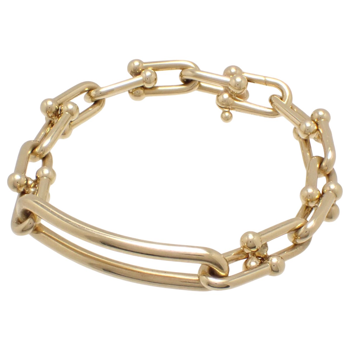 ハードウェア リンク ブレスレット イエローゴールド K18YG 21.5g