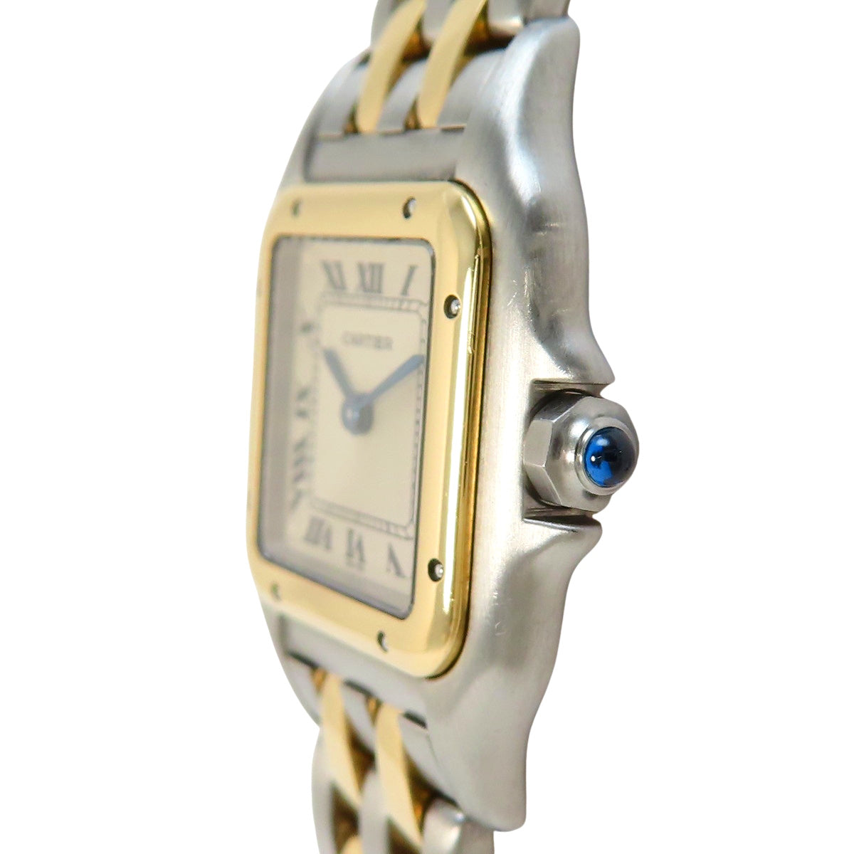 Panthère SM 2排黄金/精钢石英表 象牙白