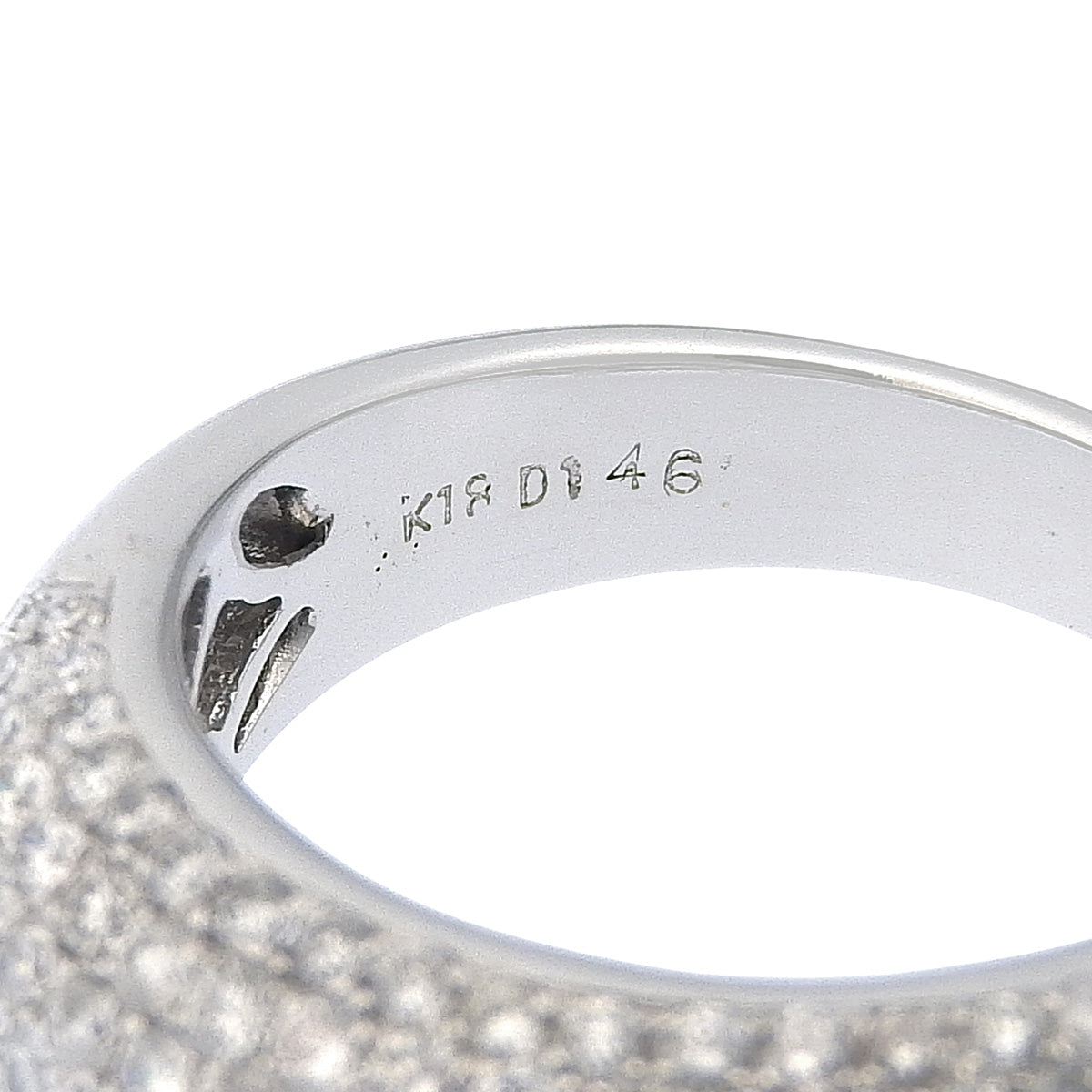 ハーフエタニティ リング D1.46 K18WG 7.2g