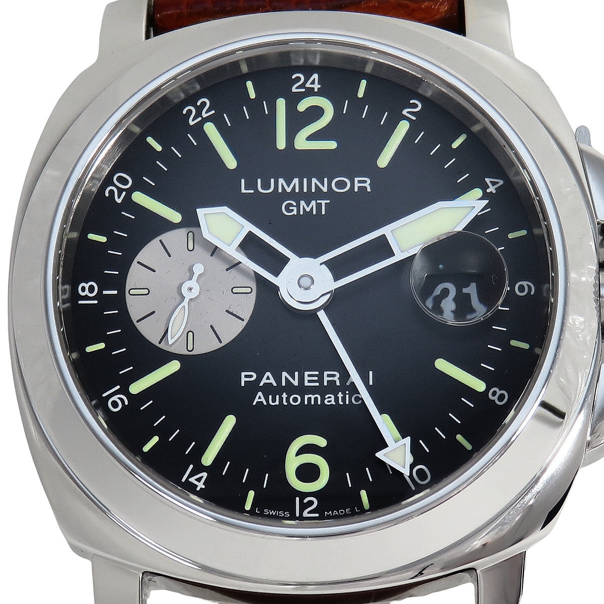 Luminor GMT PAM00088 精钢/皮革黑色自动腕表