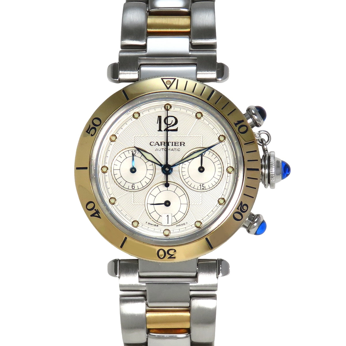 W31036T6 パシャ38 クロノグラフ YG/SS 自動巻き アイボリー