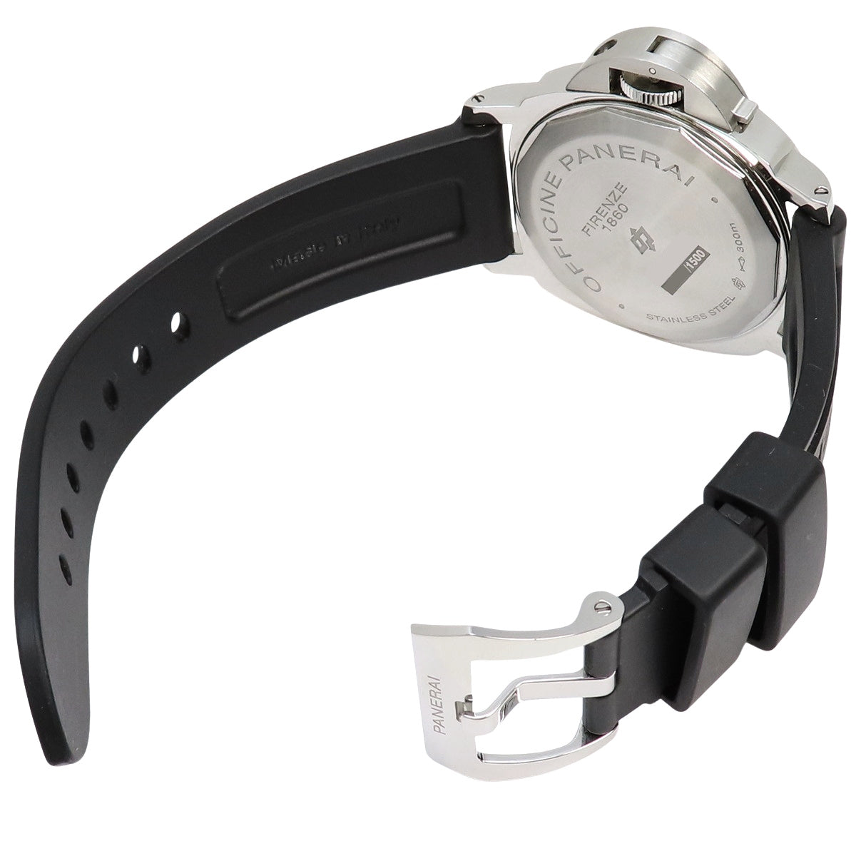 PAM0005 Luminor Marina Logo 不锈钢/橡胶表带 自动上链 黑色