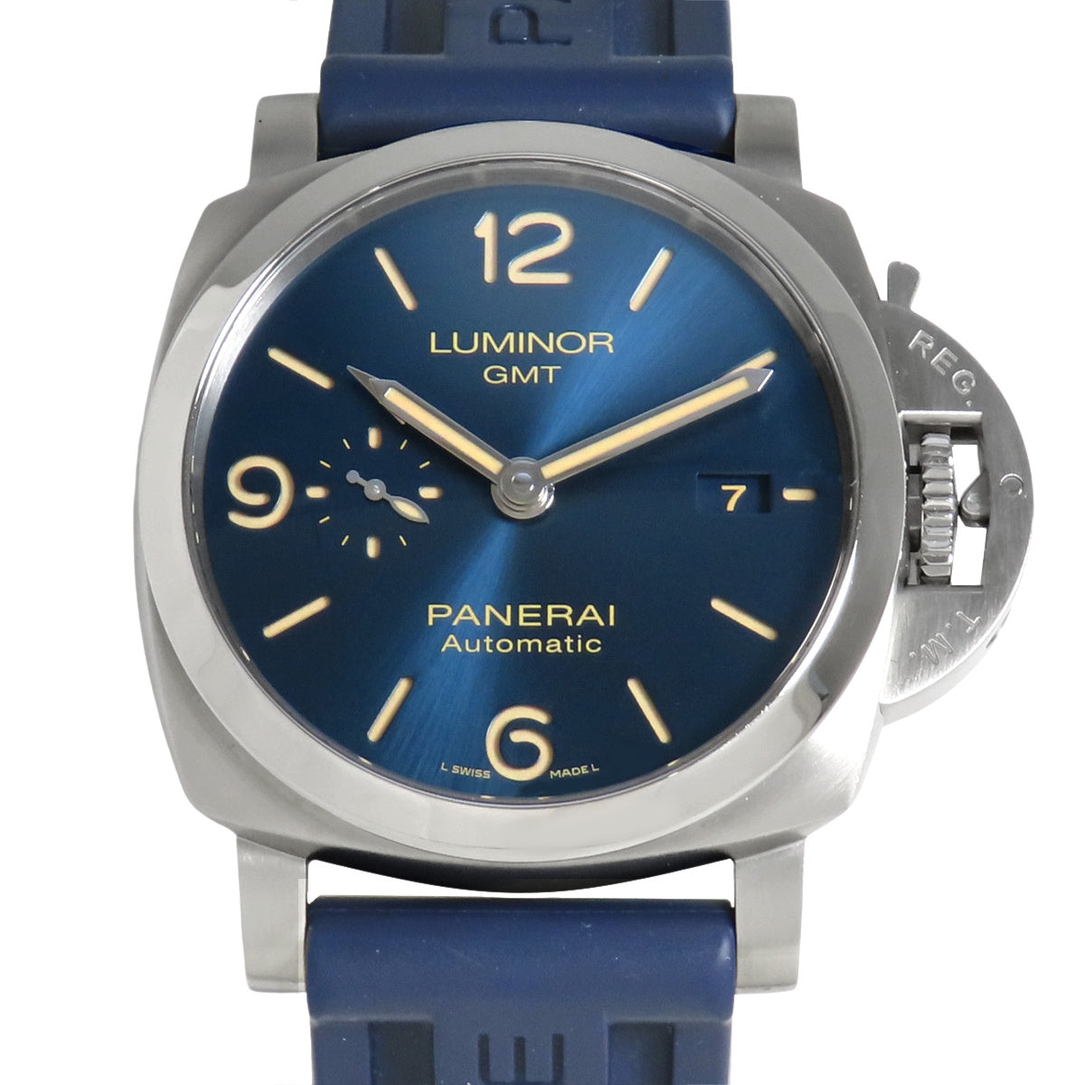 [保修期在内] PAM01033 Luminor GMT 橡胶 x 不锈钢 自动上链 蓝色
