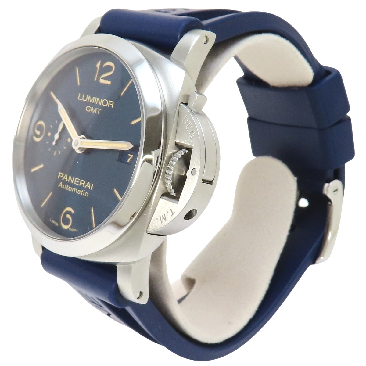 PAM01033 Luminor GMT 橡胶表带×不锈钢 自动上链 蓝色
