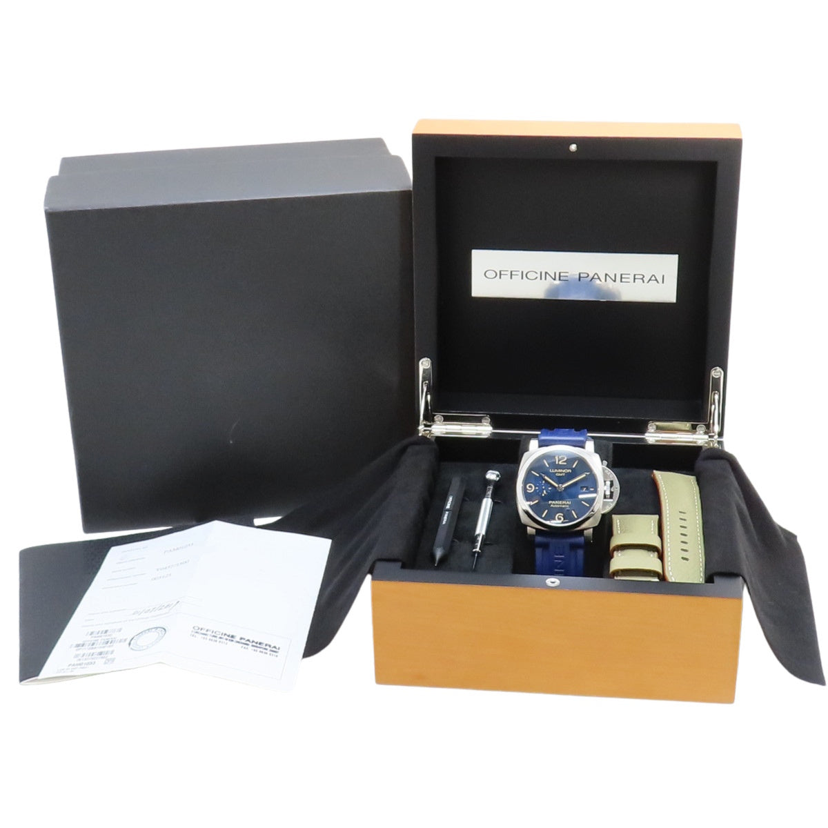 [保修期在内] PAM01033 Luminor GMT 橡胶 x 不锈钢 自动上链 蓝色