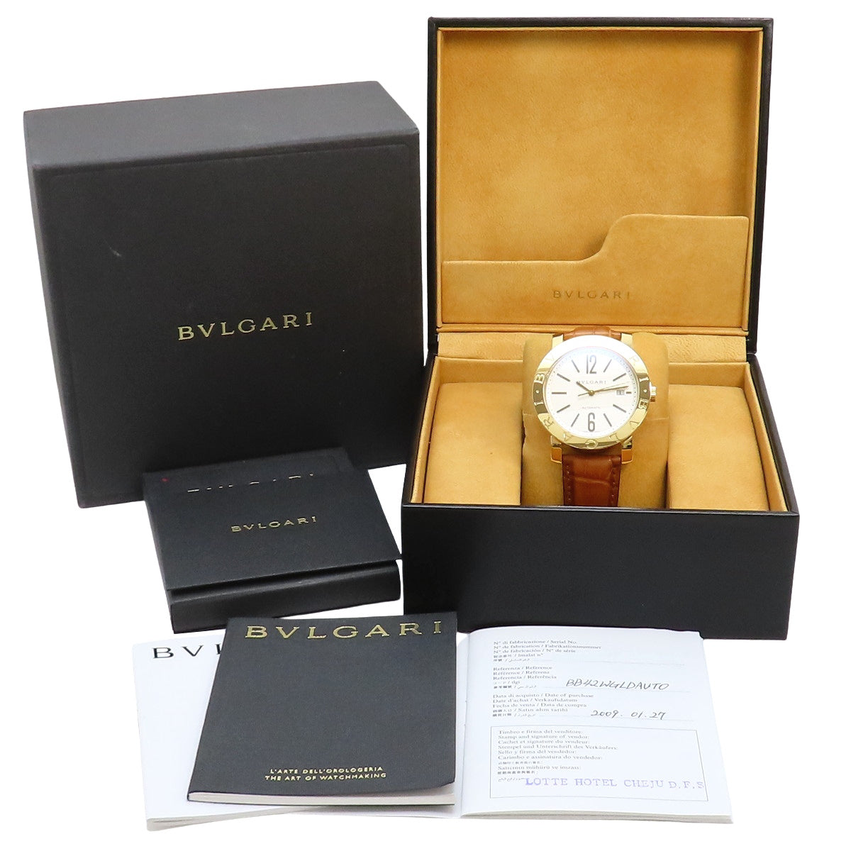 宝格丽（Bulgari）Bulgari Bulgari BB42GL AUTO YG/皮革 银色 自动腕表