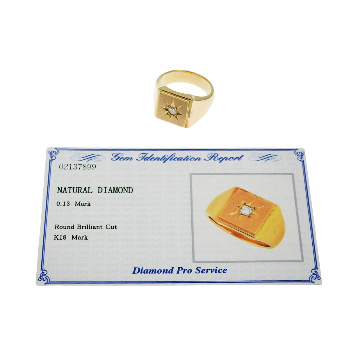 Diamond Signet Ring in 18K Yellow Gold