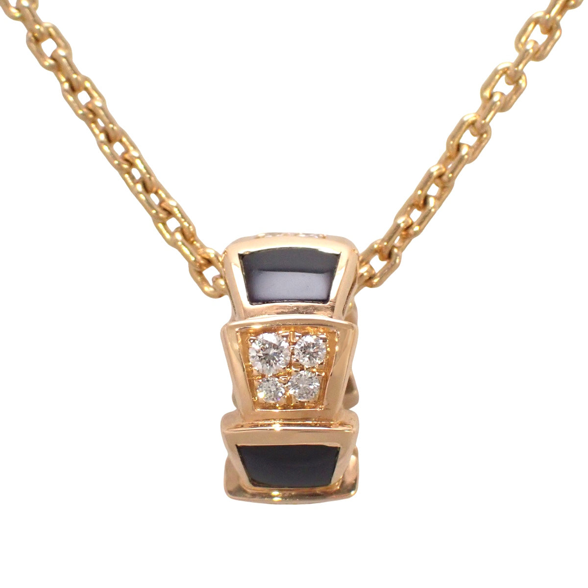 Serpenti Viper Necklace, Diamond/Onyx, Pink Gold (K18PG)