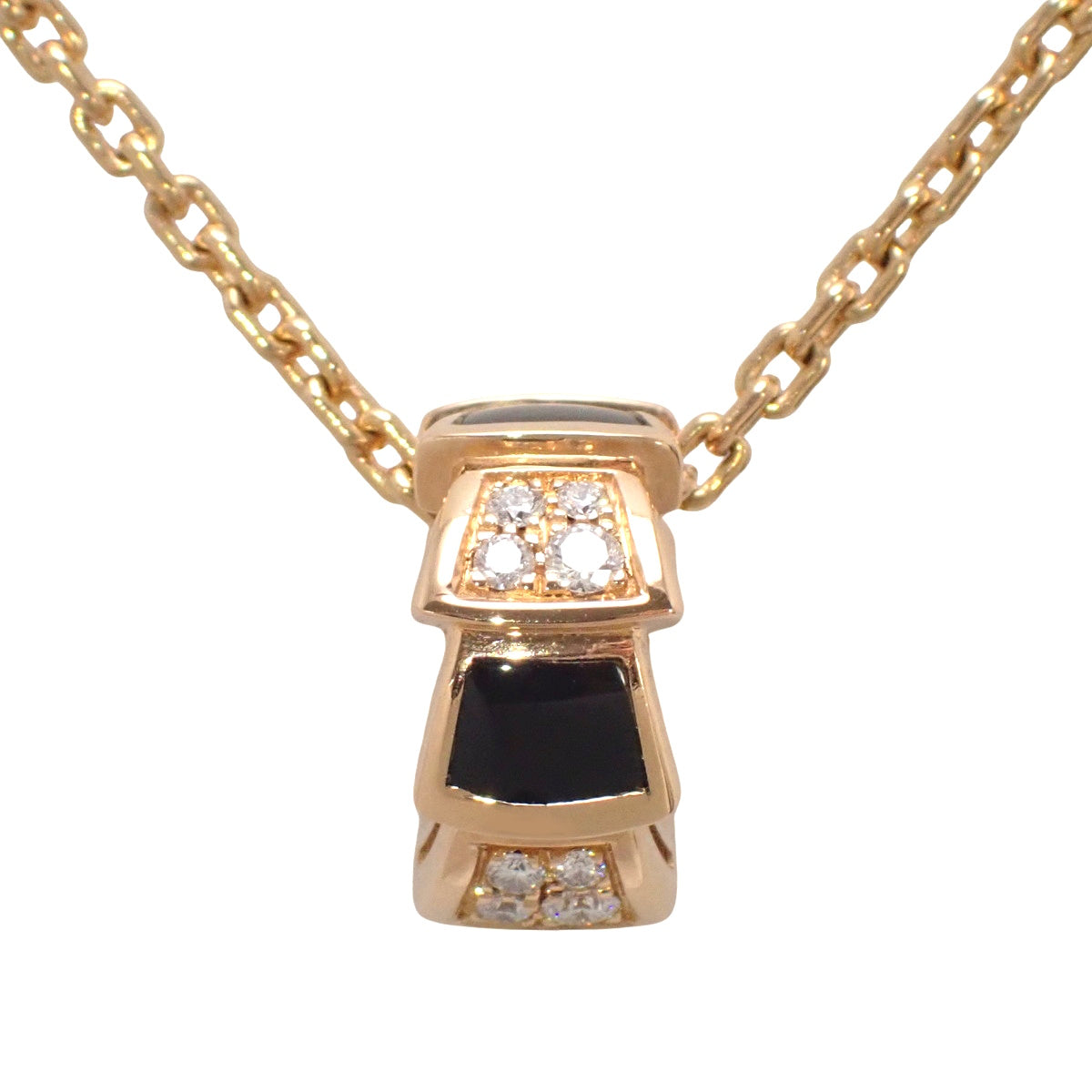 Serpenti Viper 项链，钻石/缟玛瑙，18K 玫瑰金